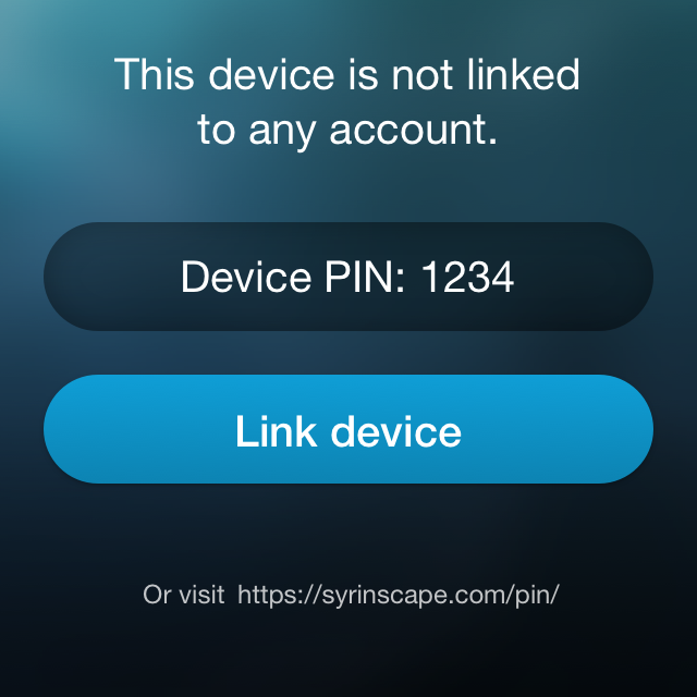 Screenshot of Syrinscape Online (beta) Player Device Link prompt