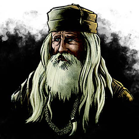 Old Will, an elderly gentleman with a soft cap, a flowing white beard, and a creased forehead.